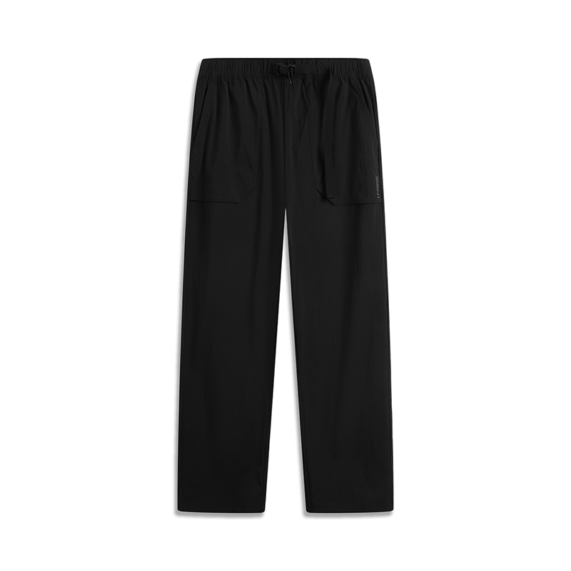 李寧運(yùn)動(dòng)服 運(yùn)動(dòng)時(shí)尚系列 男款親膚防潑水寬松直筒休閑運(yùn)動(dòng)長(zhǎng)褲AYKUA15-1