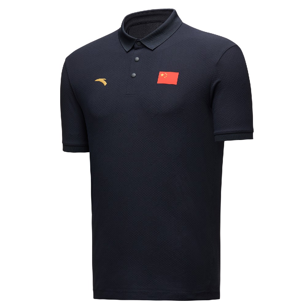 ANTA安踏25款中國國旗POLO衫中國國家隊翻領(lǐng)運動T恤速干冰膚CHINA452520105-3
